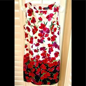Ralph Lauren Floral A-Line Dress Size 10, Flattering Silhouette ‘Chaps Line‘